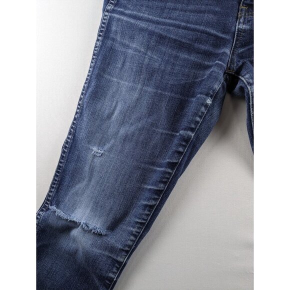 Madewell 10" High Riser Skinny Skinny Jeans Women's Size 27 Blue Distressed - Picture 3 of 9